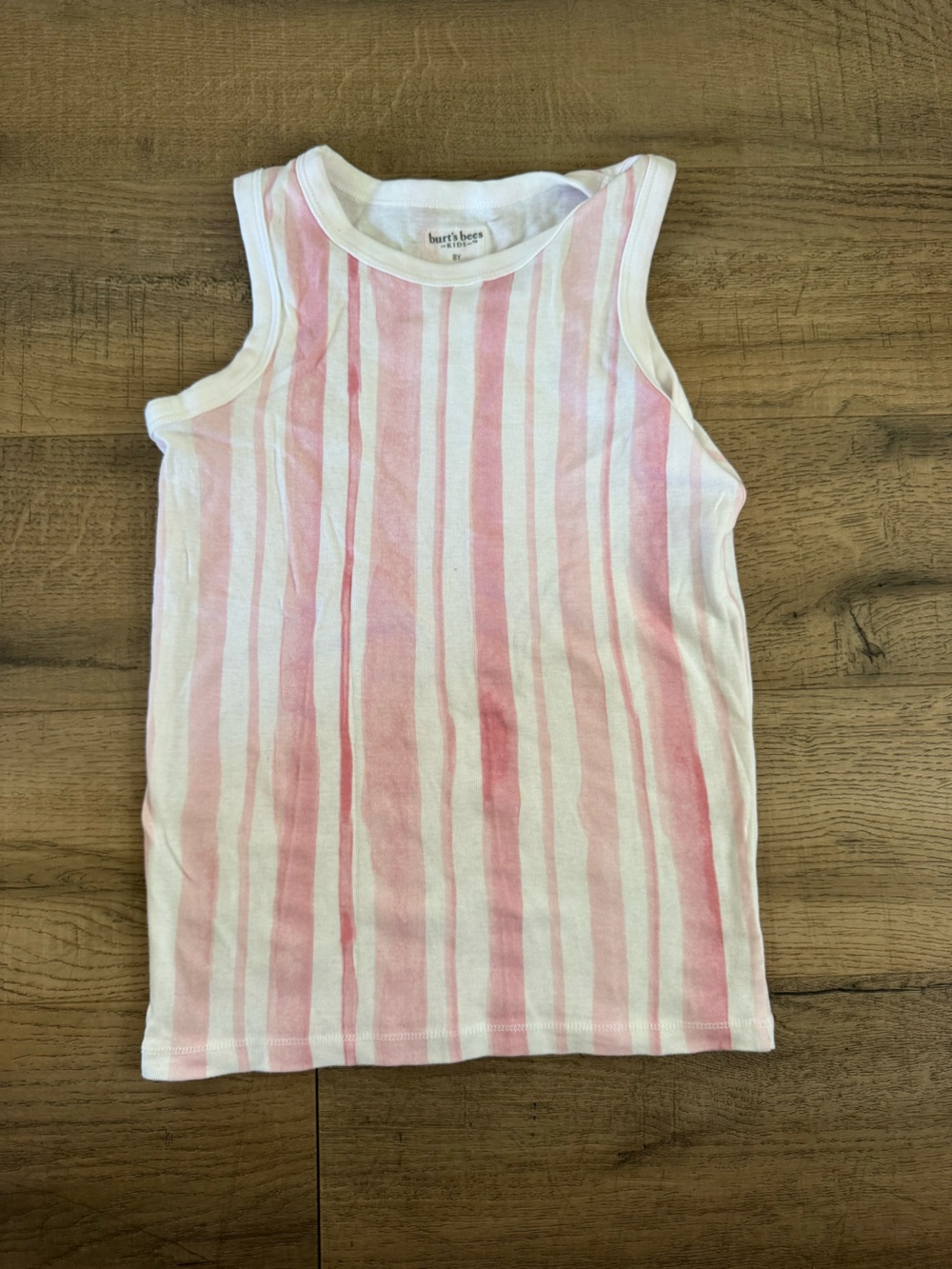 Burt's Bees Baby Pink and White Striped Tank Top